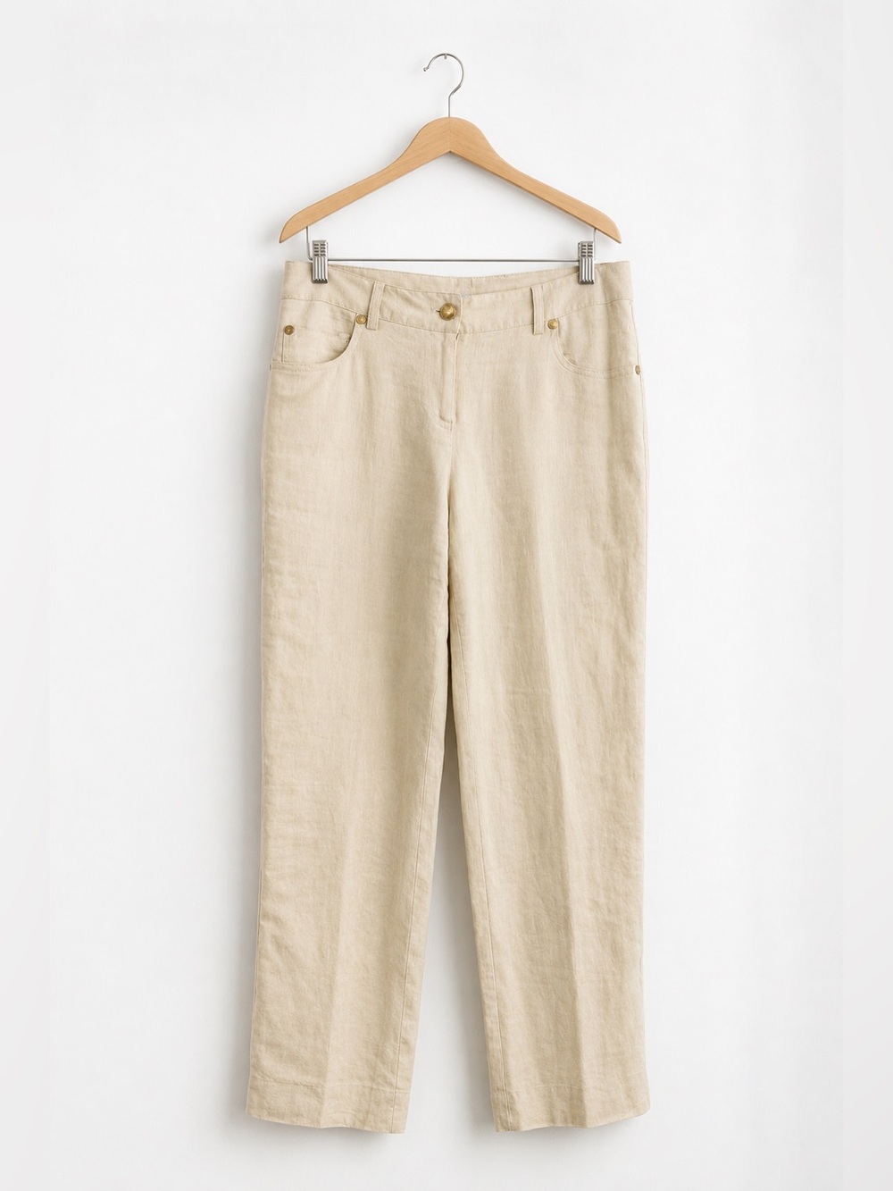 J. McLaughlin Women’s Linen Straight Leg Dress Pants Beige Size 2